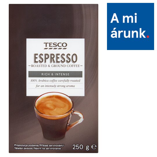 Tesco Espresso pörkölt, őrölt kávé 250 g