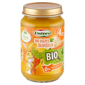 Univer BIO vegyes zöldfőzelék zöldségpüré a bébinek 4 hónapos kortól 163 g