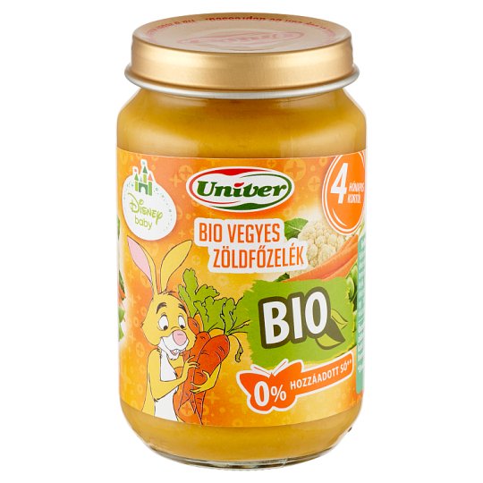 Univer BIO vegyes zöldfőzelék zöldségpüré a bébinek 4 hónapos kortól 163 g