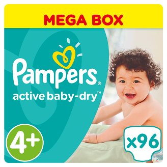 Pampers Active Baby-Dry Pelenka Méret 4+ (Maxi+), 96 Darabos Kiszerelés