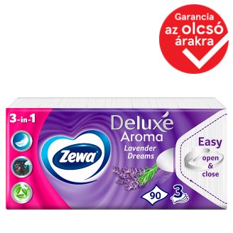 Zewa Deluxe Lavender Dreams illatosított papír zsebkendő 3 rétegű 90 db