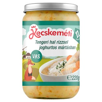 Kecskeméti gluténmentes rizs hallal joghurtos mártásban bébiétel 11 hónapos kortól 220 g