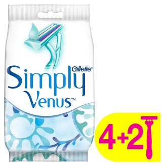 Gillette Simply Venus 2 Eldobható Női Borotva, 4+2 db