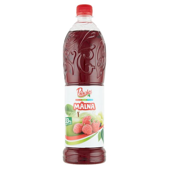 Pölöskei málna ízű vegyes gyümölcsszörp édesítőszer és tartósítószer nélkül 1 l