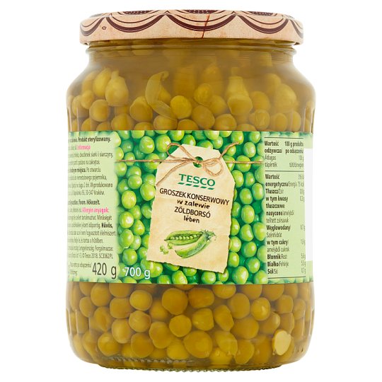 Tesco zöldborsó lében 700 g