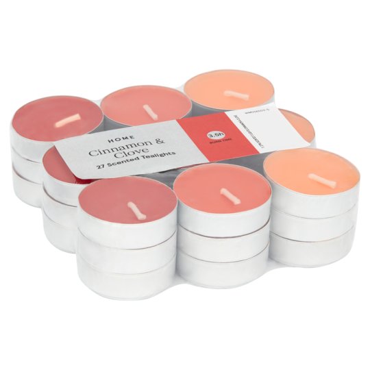 Tesco Home Cinnamon & Clove Scented Tealights 27 x 9,2 g Tesco Online