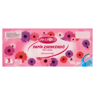 Springforce Lótuszvirág papír zsebkendő 3 rétegű 100 db