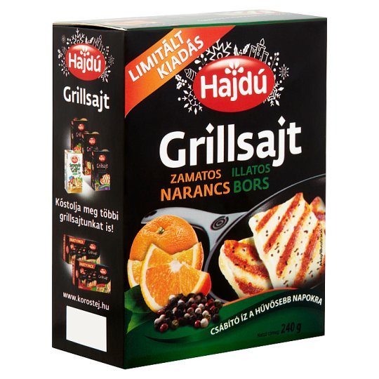 Hajdú zamatos narancs illatos bors ízű grillsajt 240 g