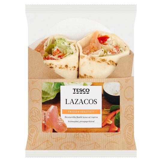 Tesco Wheat Tortilla with Smoked Salmon, Dill Cream Cheese and Red Paprika 183 g