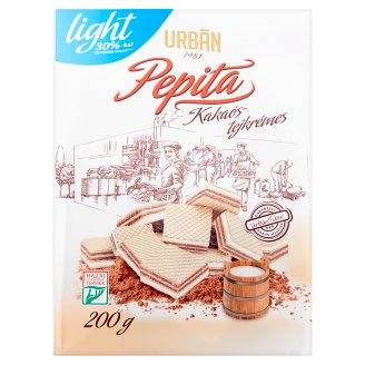 Urbán Pepita Light kakaós krémmel és tejkrémmel töltött ostya 200 g