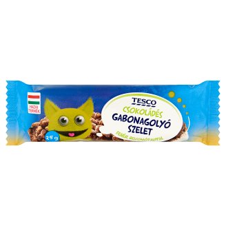 Tesco csokoládés gabonagolyó szelet fehér bevonótalppal 25 g