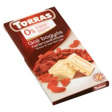 Torras White Chocolate with Goji with No Added Sugar and with Sweetener 75 g