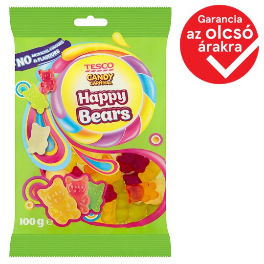 Tesco Candy Carnival Happy Bears gyümölcsízű gumicukor 100 g