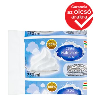 Tesco 30% UHT habtejszín 250 ml