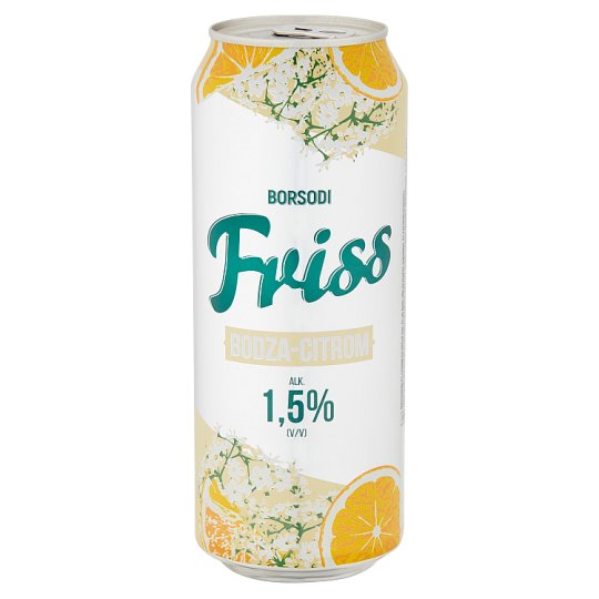 Borsodi Friss bodzavirág és citrom ízesítésű ital és világos sör keveréke 1,5% 0,5 l
