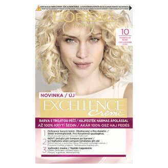L'Oréal Paris Excellence Creme 10 Legvilágosabb Szőke tartós krémhajfesték