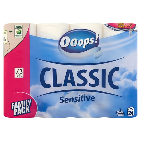Ooops! Classic Sensitive toalettpapír 3 rétegű 24 tekercs
