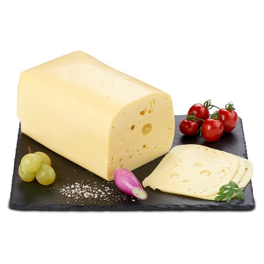 Félkemény, zsíros nagylyukú sajt