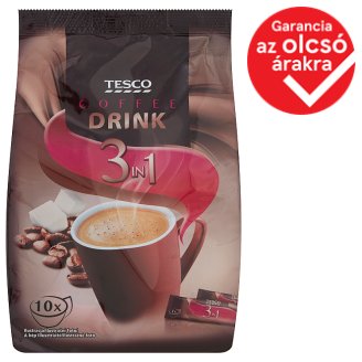 Tesco 3 in 1 Coffee Drink with Sugar, Creamer and Coffee ...