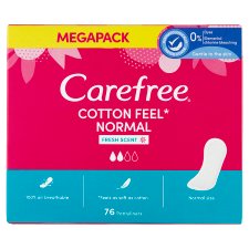 Carefree Cotton Feel Normal Pantyliners with Fresh Scent 76 pcs