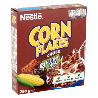Nestlé Corn Flakes Choco gluténmentes csokoládéízű ropogós kukoricapehely vitaminokkal 250 g