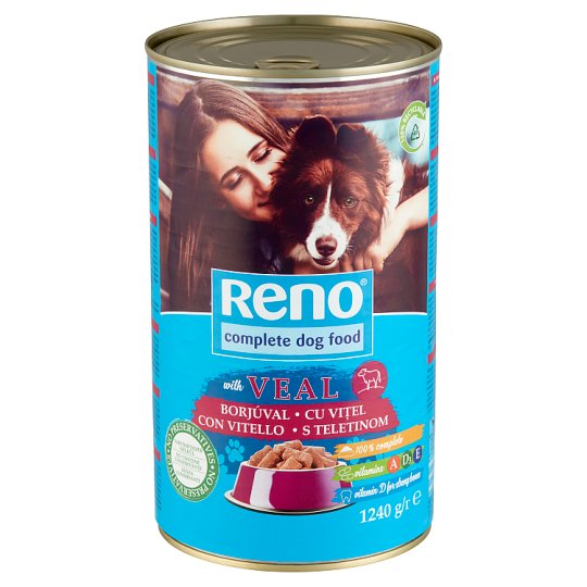 Reno teljes értékű állateledel felnőtt kutyák számára borjúval szószban 1240 g