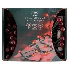 Tesco Home 100 Red Crackle Berry LED Lights