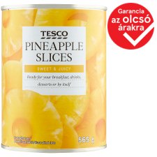 Tesco ananász szeletek cukrozott lében 565 g