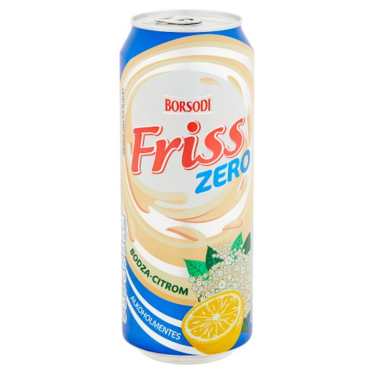 Borsodi Friss Zero Elderflower and Lemon Flavoured Non-Alcoholic Beer max. 0,5% 0,5 l