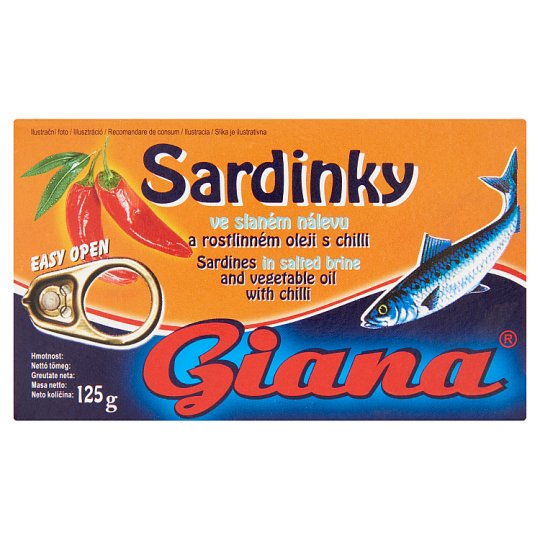 Giana Sardines in Vegetable Oil with Chili 125 g Tesco Online, Tesco