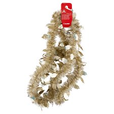 Jumi Gold Tinsel Garland with Leaf 70 mm x 2 m