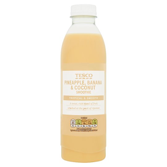 Tesco gyümölcsalapú ital ananászlével, banánpürével és kókuszlével 750 ml