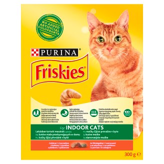 Friskies Indoor Cats teljes értékű felnőtt macskaeledel csirkével és kerti zöldségekkel 300 g