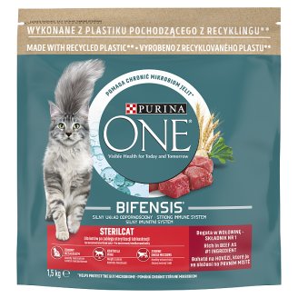 Purina One Sterilcat marhahúsban és búzában gazdag száraz macskaeledel 1,5 kg