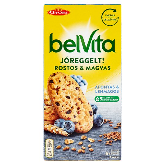 Belvita JóReggelt! rostos, magvas keksz áfonyával és lenmaggal 6 x 45 g (270 g)