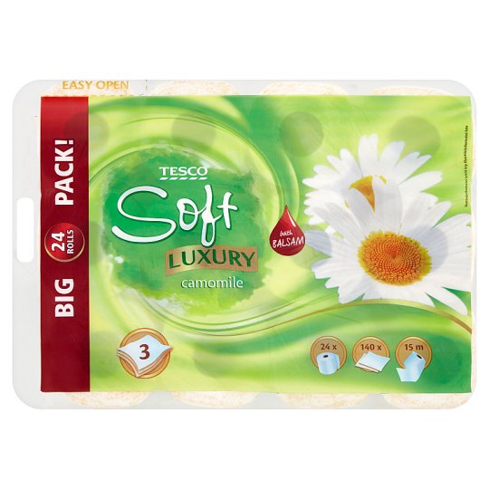 Tesco Soft Luxury Camomile Toilet Paper 3 Ply 24 Rolls Tesco Online