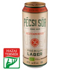 Pécsi Sör Prémium Lager Gluten-Free Quality Light Wheat Beer 5% 0,5 l