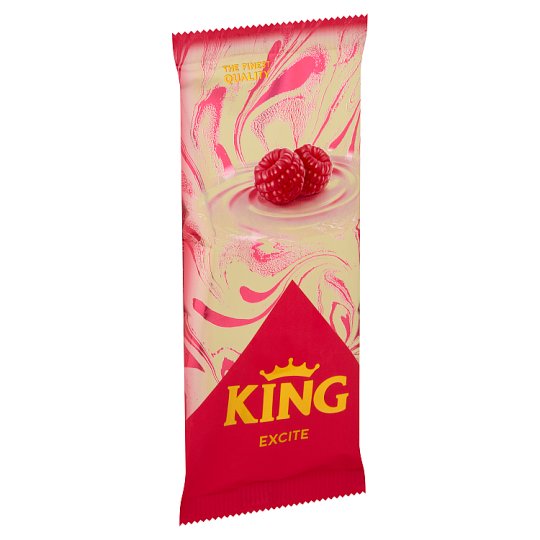 King Excite panna cotta ízű jégkrém málnás töltelékkel fehér csokoládé