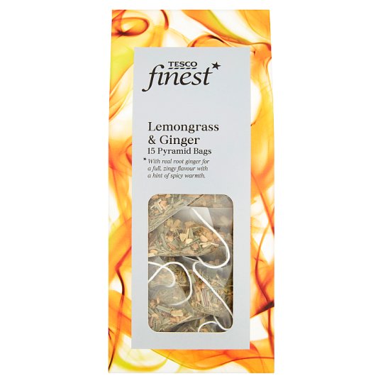 Tesco Finest filteres gyömbércitromfű tea citromhéjjal 15 filter 30 g