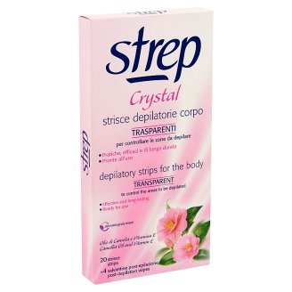 Strep Crystal szőrtelenítő gyantacsík testre 20 db + 4 db törlőkendő