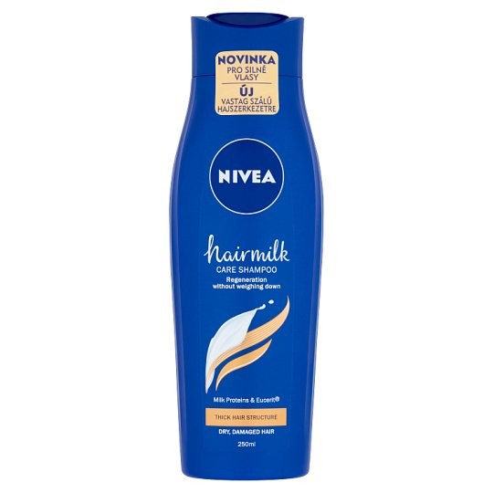 NIVEA Hairmilk ápoló sampon vastag szálú hajszerkezetre 250 ml