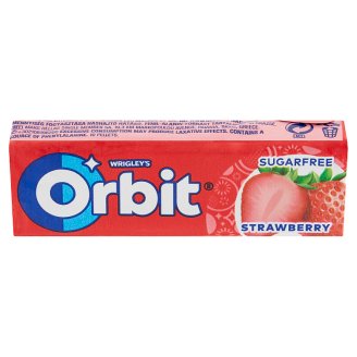 Orbit Strawberry eperízű cukormentes rágógumi édesítőszerrel 10 db 14 g