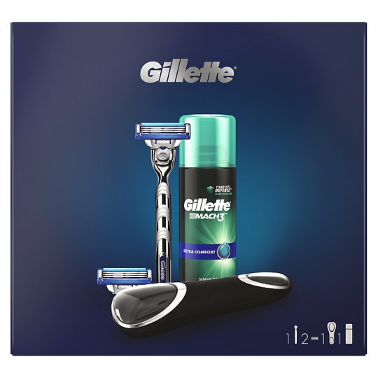 Gillette Gift Set Mach3 Turbo Razor + Blade + Shaving Gel Tesco
