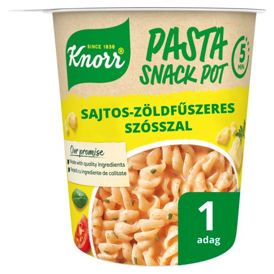 Knorr Pasta Snack tészta sajtos-zöldfűszeres szósszal 65 g