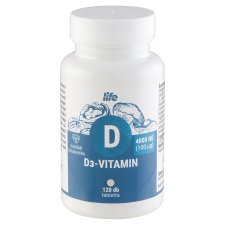 Life D3-vitamin 4000 NE Forte étrend-kiegészítő tabletta 120 db 26,4 g