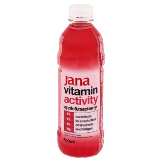 Jana Vitamin Activity alma-málna ízű szénsavmentes üdítőital cukorral és édesítőszerrel 500 ml