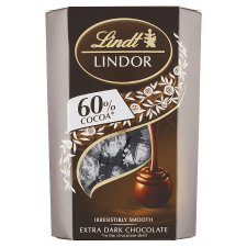 Lindt Lindor Extra Dark Chocolate Pralines with a Smooth Melting Filling 200 g