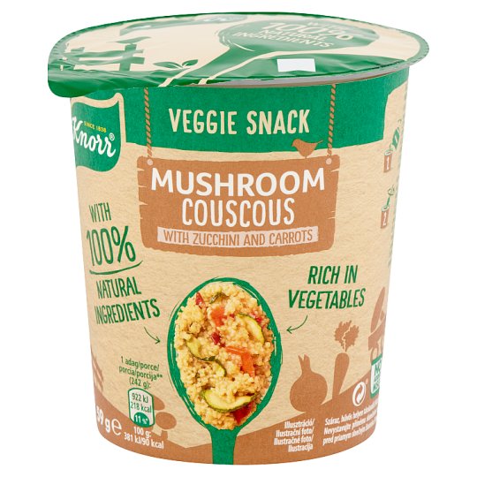 Knorr Zöldséges Snack gombás kuszkusz cukkinivel és répával 59 g