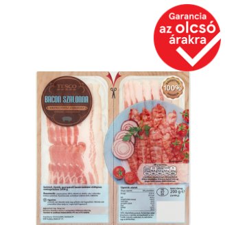 Tesco szeletelt, füstölt, gyorspácolt bacon szalonna 2 x 100 g