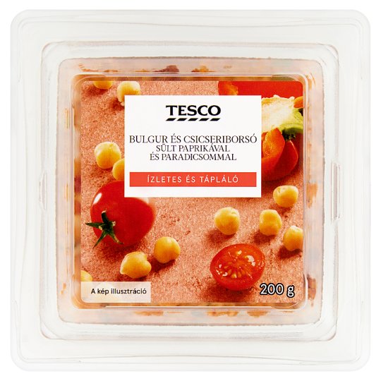 Tesco bulgur és csicseriborsó sült paprikával és paradicsommal 200 g